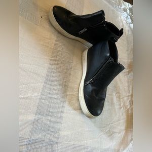 Black wedge athletic boot